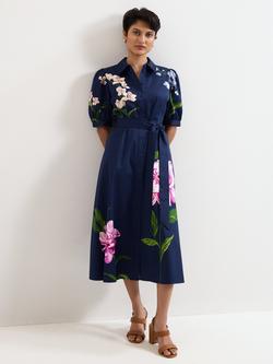 Phase Eight Kerrie Floral Shirt Dress, Navy/Multi, Navy/Multi