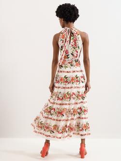 Phase Eight Nita Floral Tiered Maxi Dress, Cream/Multi - view 2, Cream/Multi