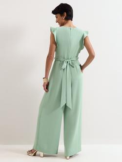 Phase Eight Ayla Wide Leg Ruffle Jumpsuit - view 2, Green
