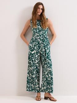 Phase Eight Marta Leaves Open Back Jumpsuit, Green, Green