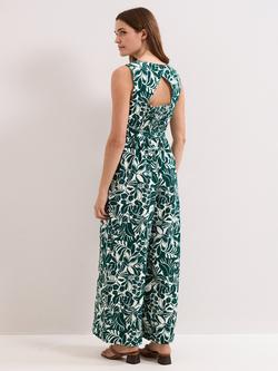 Phase Eight Marta Leaves Open Back Jumpsuit, Green - view 2, Green
