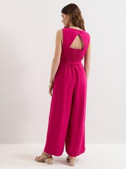 Phase Eight Marta Open Back Jumpsuit, Fuchsia - view 2, Fuchsia