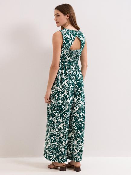 Phase Eight Petite Marta Leaves Jumpsuit, Green - view 2, Green