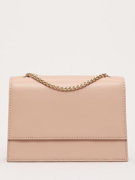 Phase Eight Chain Handle Pure Leather Clutch Bag, Neutral, Neutral
