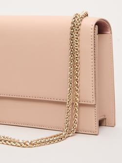 Phase Eight Chain Handle Pure Leather Clutch Bag, Neutral - view 2, Neutral