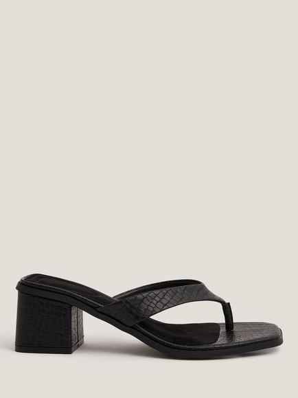 Monsoon Tilly Toe Thong Mules, Black, Black