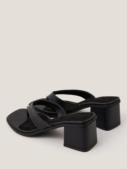 Monsoon Tilly Toe Thong Mules, Black - view 2, Black