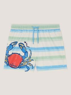 Monsoon Kids' Crab Stripe Swim Shorts, Multi, Multi