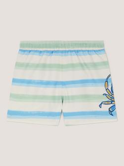 Monsoon Kids' Crab Stripe Swim Shorts, Multi - view 2, Multi