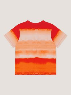 Monsoon Kids' Fish Print Tie Dye T-Shirt, Orange - view 2, Orange