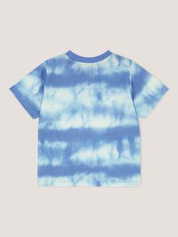 Monsoon Kids' Shark Print Tie Dye T-Shirt, Blue - view 2, Blue