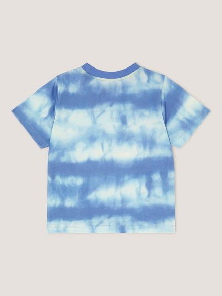 Monsoon Kids' Shark Print Tie Dye T-Shirt, Blue - view 2, Blue