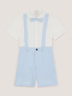 Monsoon Kids' Theo Shirt, Bow Tie and Shorts Set, Blue, Blue