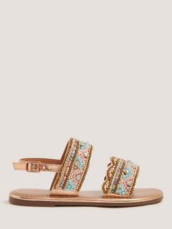 Monsoon Kids' Double Beaded Sandals, Multi, Multi