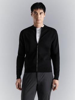 Mango Zip-Through Cardigan, Black