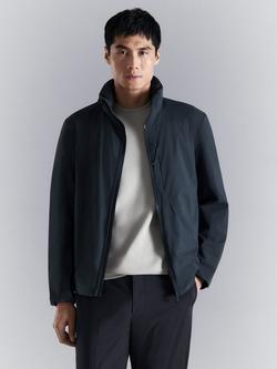 Mango Zip-Through Bomber Jacket, Navy, Navy