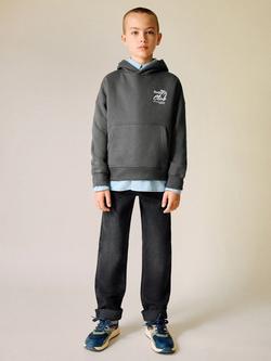 Mango Kids' Regular Fit Denim Jeans, Black, Black