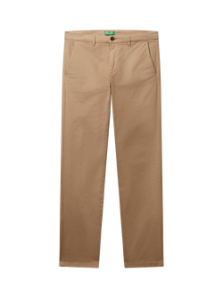 Benetton Cotton Slim Fit Chinos, Beige
