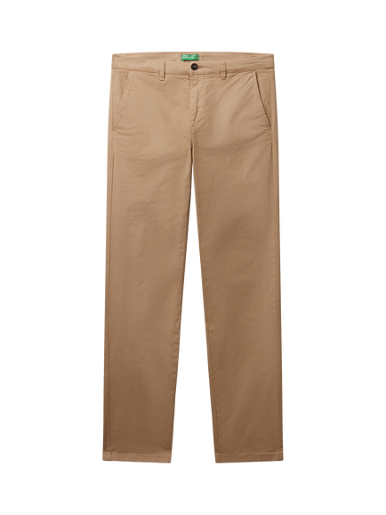 Benetton Cotton Slim Fit Chinos, Beige