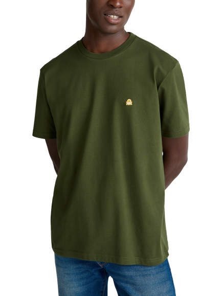 Benetton Short Sleeve T-Shirt, Dark Military Green