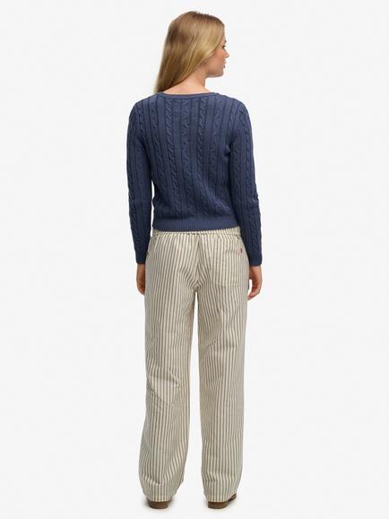 Superdry Elastic Waist Stripe Trousers, Navy - view 2, Navy