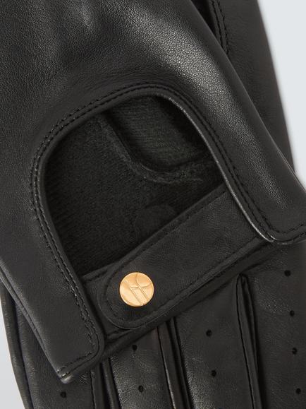 John Lewis Leather Driving Gloves, Black - view 2, Black