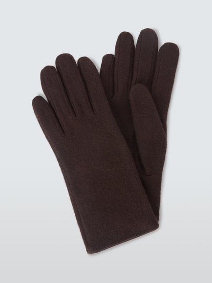 John Lewis Wool Gloves, Chocolate, Choc
