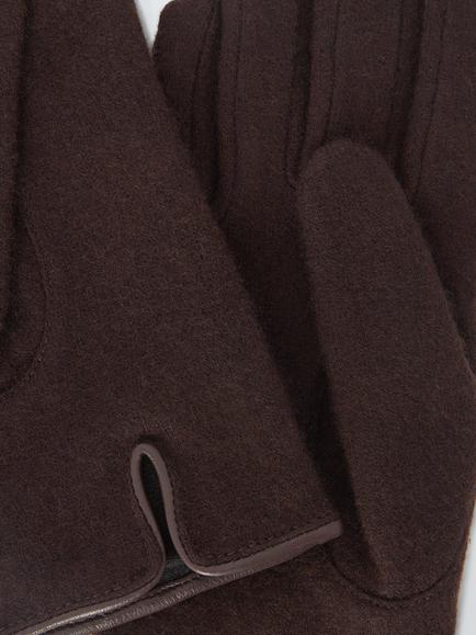 John Lewis Wool Gloves, Chocolate - view 2, Choc