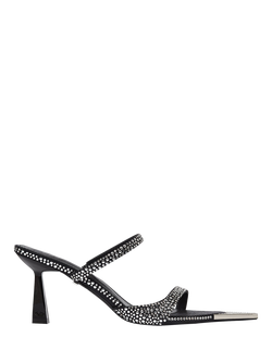 Mallet Frederica Swarovski Strappy Heel Sandals, Black, Black