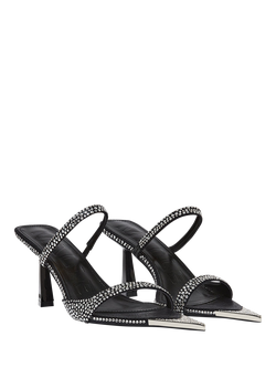 Mallet Frederica Swarovski Strappy Heel Sandals, Black - view 2, Black