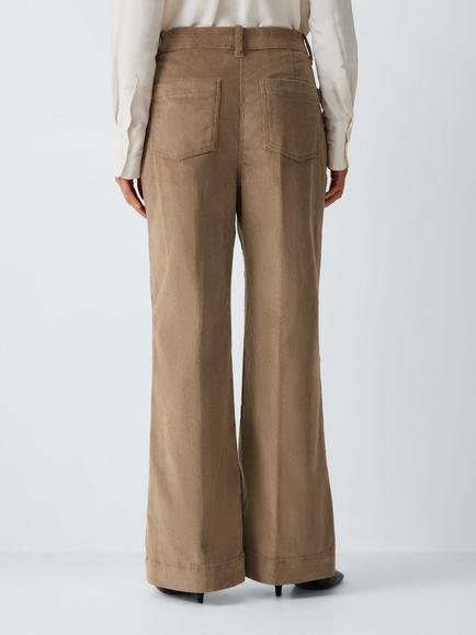 John Lewis Cotton Rich Straight Corduroy Trousers, Taupe - view 2, Taupe