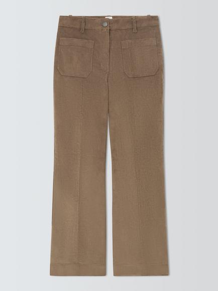 John Lewis Cotton Rich Straight Corduroy Trousers, Taupe, Taupe