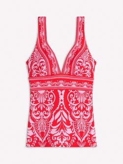 Boden Porto Garden Print Tankini Top, Red, Red