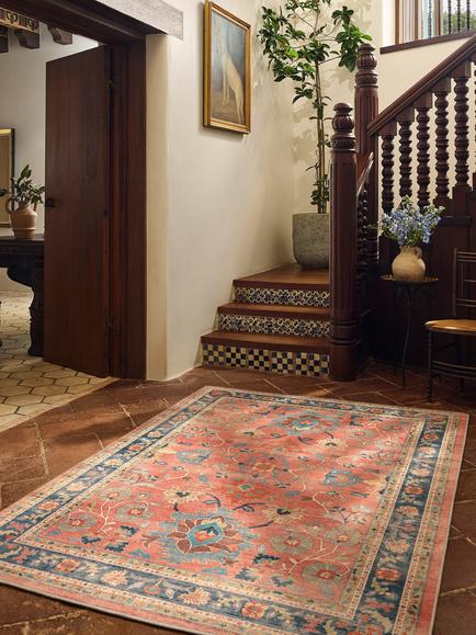 Ruggable Calabria Rug - view 2, Coral/Multi