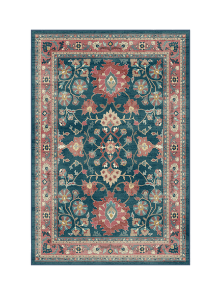 Ruggable Calabria Rug, Navy/Cayenne