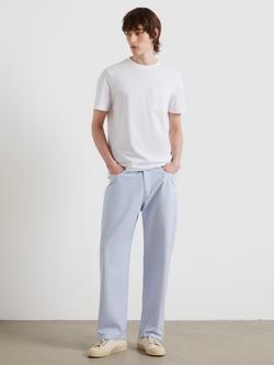 Farah Bliss Ticking Stripe Trousers, Sky Blue - view 2, Sky Blue