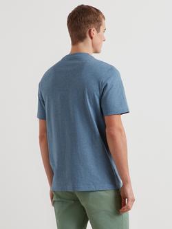 Farah Cotton Regular Fit Short Sleeve T-Shirt - view 2, Blue Tide Marl