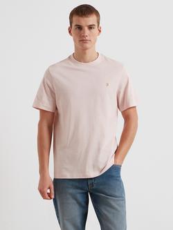 Farah Cotton Regular Fit Short Sleeve T-Shirt, Floral Pink Marl