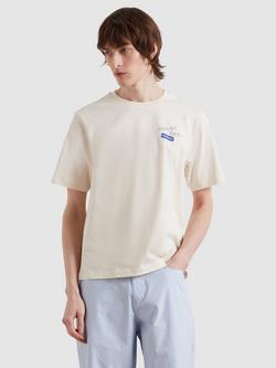 Farah Tilsworth Cotton Regular Fit Short Sleeve Graphic T-Shirt, Ecru