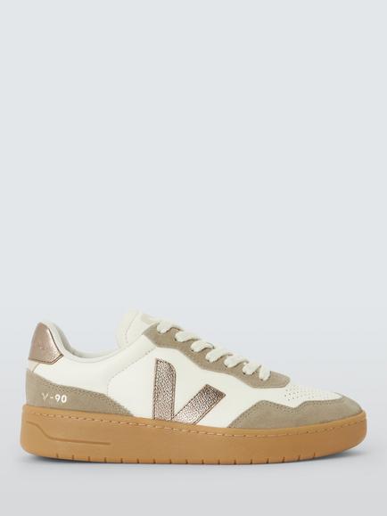 VEJA V-90 Lace Up Trainers, Pure Bronze Natural, Pure Bronze Natural