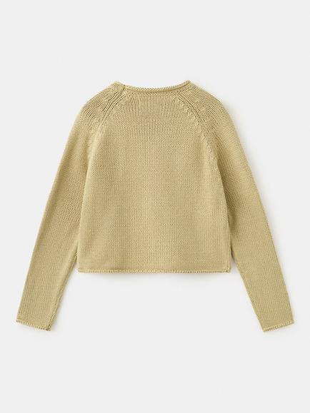 Mango Kids' Floral Cotton Knit Jumper, Olive - view 2, Olive