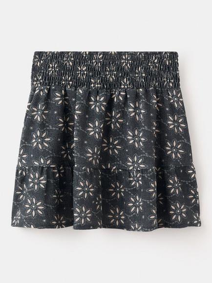 Mango Kids' Floral Print Skirt, Navy, Navy