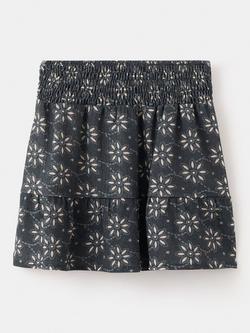Mango Kids' Floral Print Skirt, Navy - view 2, Navy