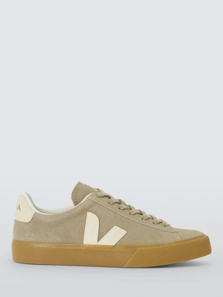 VEJA Campo Suede Detail Leather Trainers, Taupe Pierre Natural, Taupe Pierre Natural