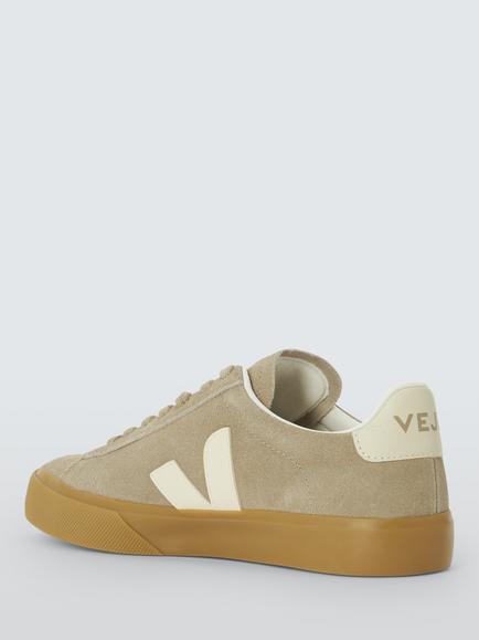 VEJA Campo Suede Detail Leather Trainers, Taupe Pierre Natural - view 2, Taupe Pierre Natural
