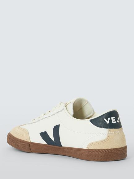 VEJA Volley Leather Trainers, White Nautico Bark - view 2, White Nautico Bark