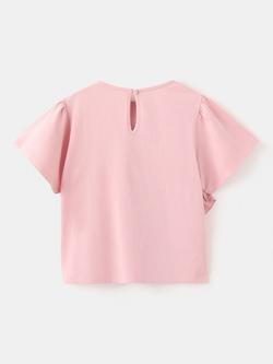 Mango Kids' Sculptural Rosette Appliqué Boxy T-Shirt, Pink - view 2, Pink