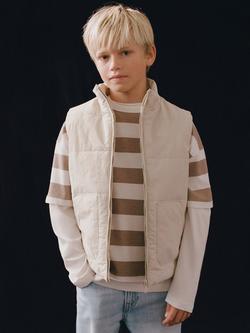 Mango Kids' Quilted Gilet, Ice, Ice