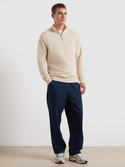 Farah Cotton Quarter-Zip Sweatshirt - view 2, Birch Grey Marl