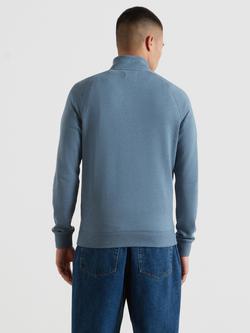 Farah Cotton Quarter-Zip Sweatshirt - view 2, Blue Tide Marl